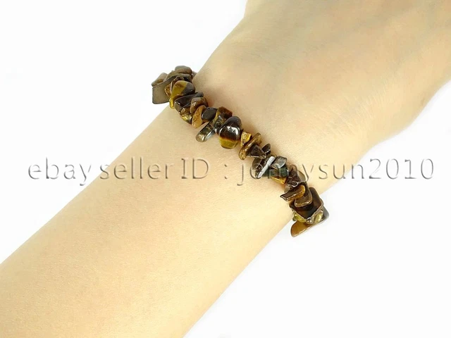 Natural Gemstone 5-8mm Chip Beads Stretchy Bracelet Reiki Chakra Fashion Jewelry