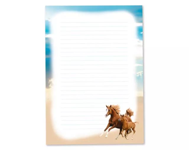 Schreibblock Pferde Notizblock liniert Notizblöcke A4 mit 25 Blätter Kindermotiv