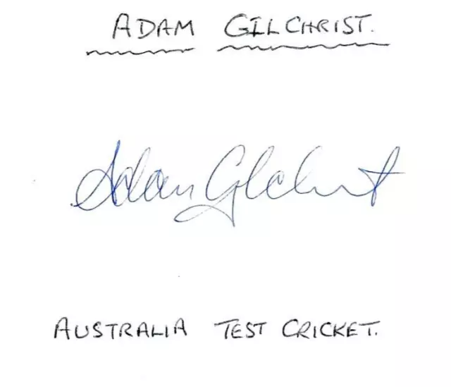 Adam Gilchrist - Australia Test Cricketer - Hand Signed Piece Laid Onto Card.