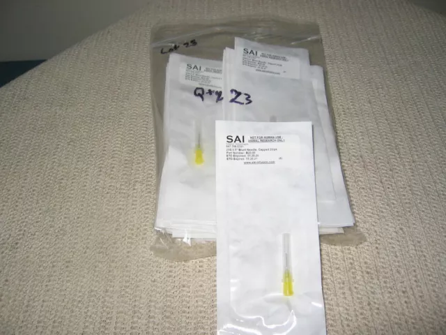 Lot #23 SAI Infusion Technologies 20G 0.5" Blunt Needle Capped 23 Count