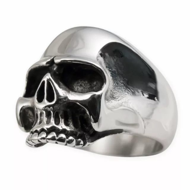 Totenkopf Ring Edelstahl Keith Richards Herren Biker Rocker Schmuck Skull