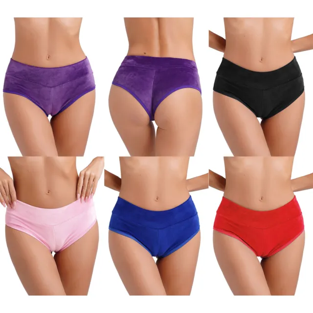 Women's Velvet Shorts Sport Elastic Waistband Hot Pants Active Briefs Underwear