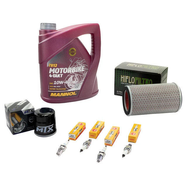 Kit Entretien Moto Yamaha TDM 850 - Huile 10W40 4L + Filtres Air/huile + Bougies NGK