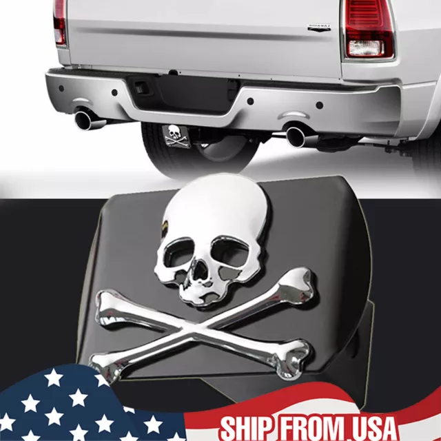 2 inch Class-3 Trailer Tow Hitch Receiver Cover Insert Plug Truck SUV SKULL BONE