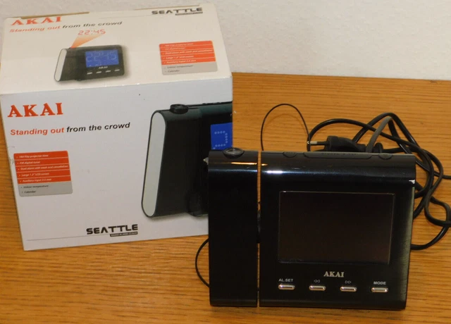 RADIO REVEIL AKAI ARP-090K seattle TUNER FM projection 180° alarm CLOCK