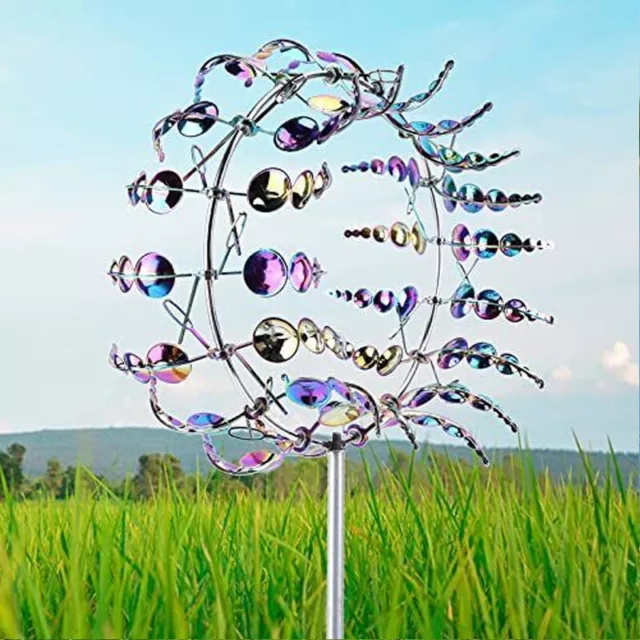 Magical Metal Windmill Wind Spinners Sculpture Catcher Outdoor Garden Steady