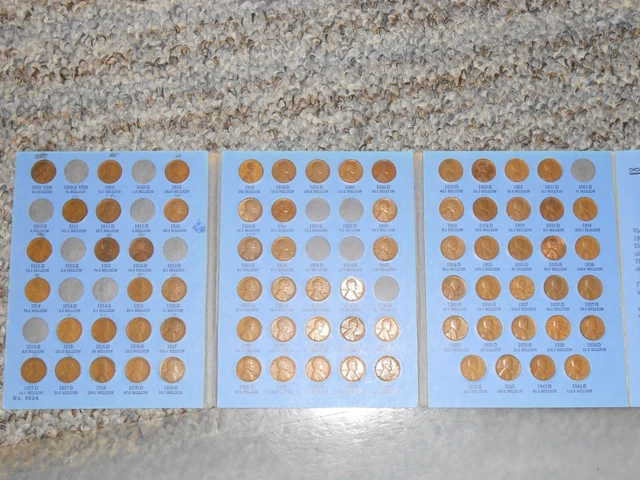 Lincoln Wheat Cent Penny Collection Set 1909 Vdb - 1940 Pds 74 Coins Semi Keys