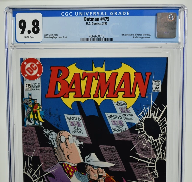 Batman #475  (1992) CGC Graded 9.8 1st App. Renee Montoya Alan Grant Story DC 3
