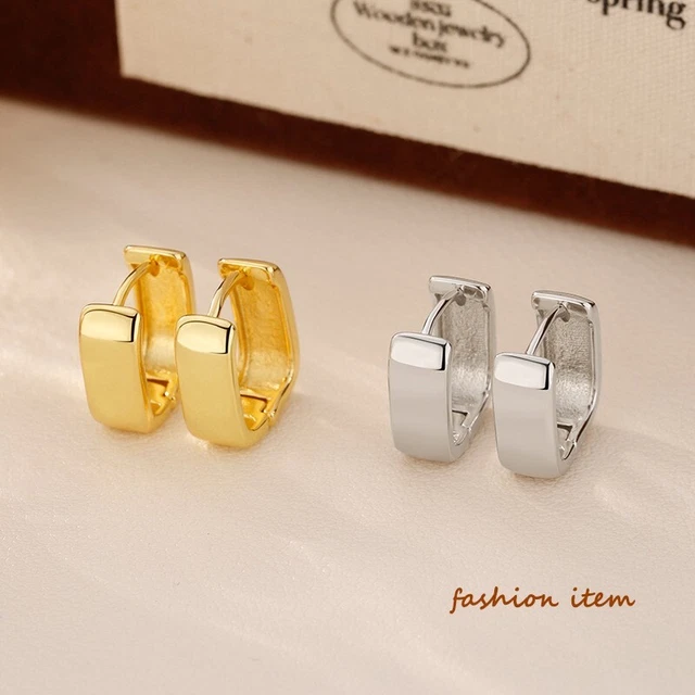 Orecchini A Cerchio Huggie In Argento Sterling 925, Placcati In - Foto 5