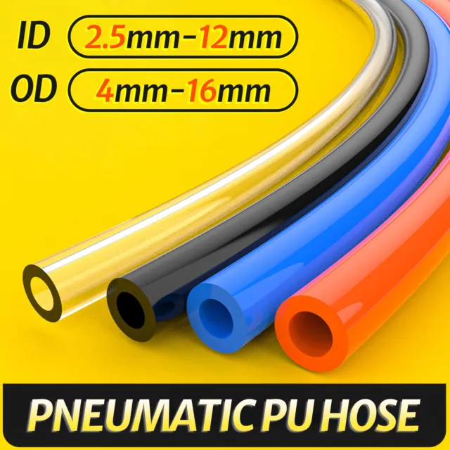Polyurethane Flexible Tubing Pneumatic PU Pipe Tube Hose - Air Chemical Fuel Oil