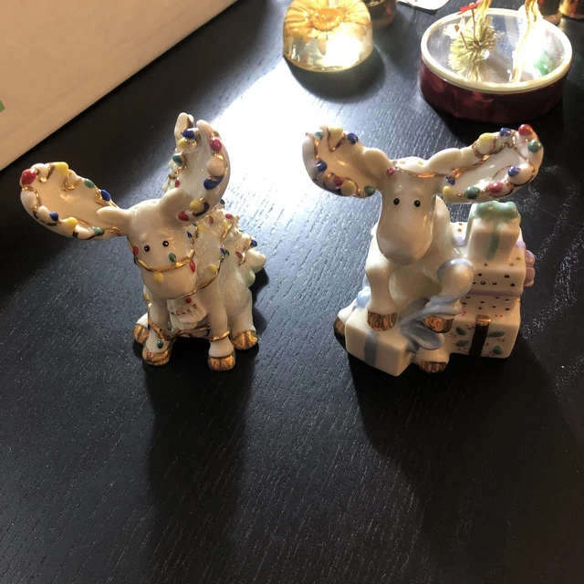 Lenox 2005 Cristmas Moose Salt & Pepper Shakers