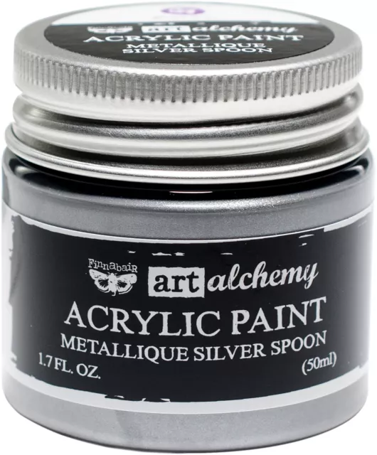 Finnabair Art Alchemy Acrylic Paint 1.7 Fluid Ounces-Metallique Silver Spoon AAA