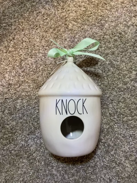 Rae Dunn Artisan Collection by Magenta KNOCK Ceramic Acorn Shaped BirdHouse NEW