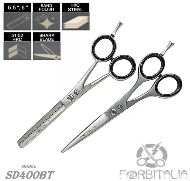 Set Forbici Barbiere Parrucchiere Per Sfoltire E Taglio Capelli Rasoio Acciaio