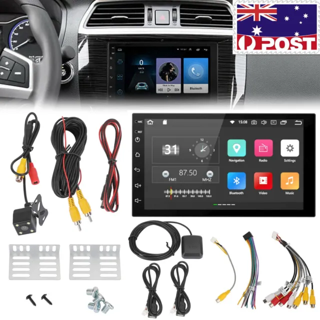 7" HD Stereo BlueTooth Player+Camera GPS Navigation Double DIN Car Android 8.1