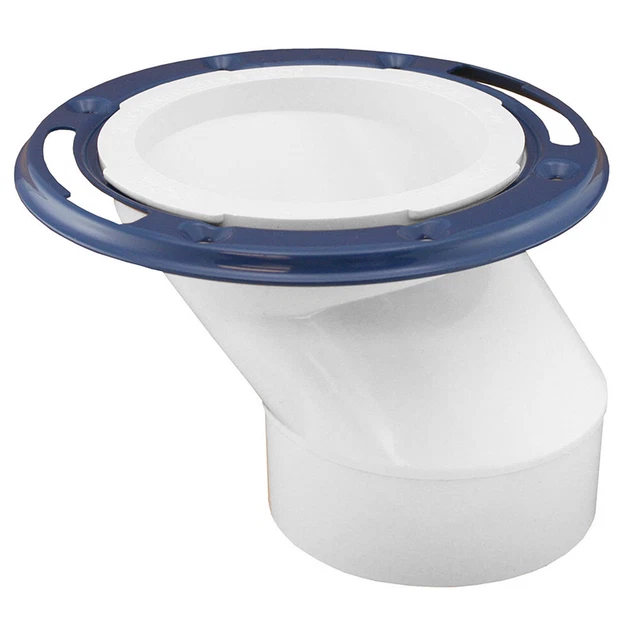 3" x 4" Offset Closet Flange with Metal Ring less Knockout PVC,PartNo C54400 Jon