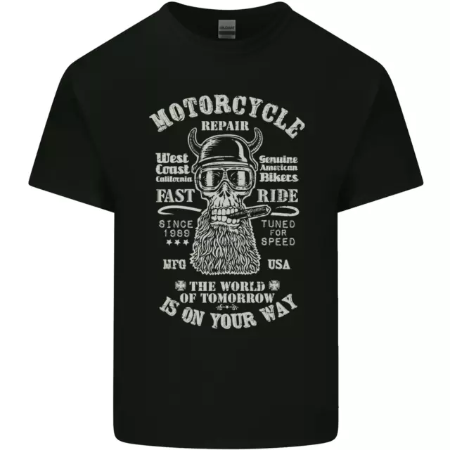 T-shirt top riparazione moto biker da uomo cotone