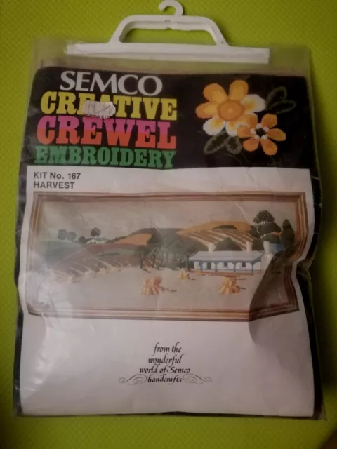 Vintage SEMCO Creative Crewel  Embroidery Kit HARVEST