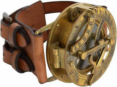 Nautical Vintage steampunk watch style Sundial compass / wrist sundial compass
