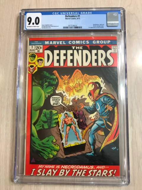 Defenders 1 Cgc 9.0 Vf/Nm 0/W-White Pages 1972 Hard To Find High Grade New Case
