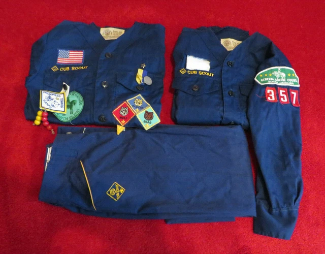 VINTAGE BSA CUB Scout Uniform 1970s Pants & 2 Shirts / Greensboro NC
