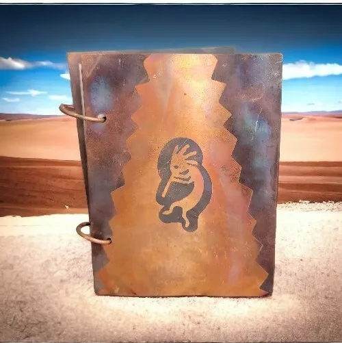 Anillo de colección grabado en ácido cobre encuadernado a mano Kokopelli nativo americano