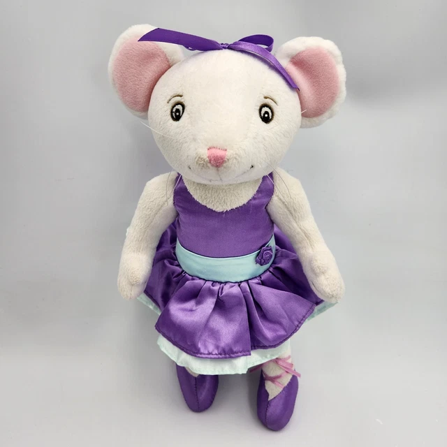 ANGELINA BALLERINA POSEABLE 14 Inch Plush Mouse Toy Doll Purple Sababa