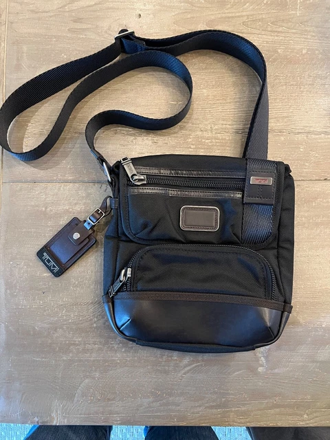 Tumi Alpha Bravo Beale junior crossbody 222306HK2 Black Nylon/Brown Leather