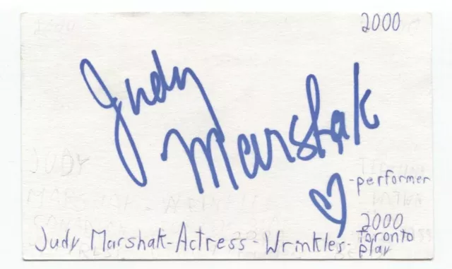 Judy Marshak Signed 3x5 Index Card Autograph Signature Actress X Men Avonlea