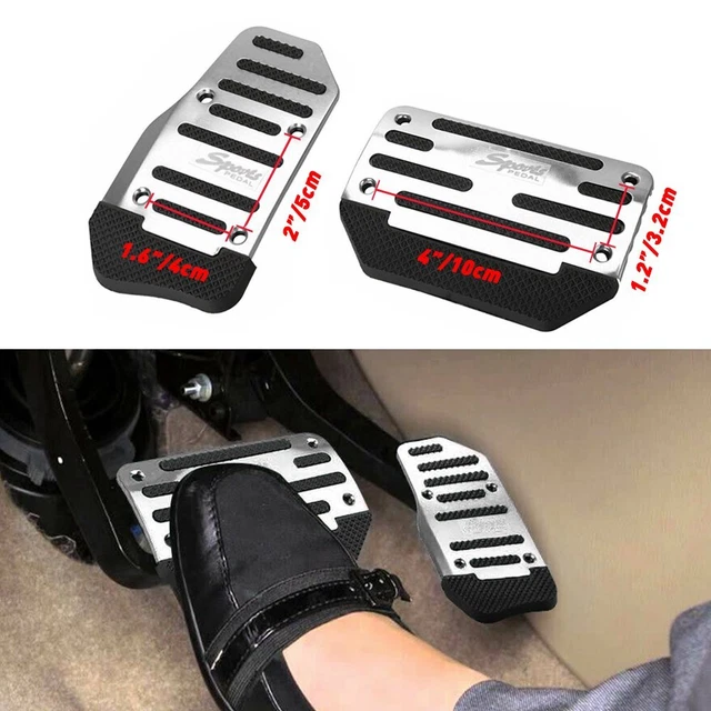 SILVER Non Slip Automatic Gas Brake Foot Pedal Pad Cover Car Accessories Part