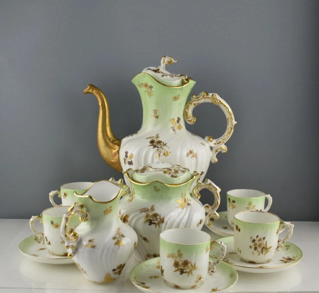 Service à Café Art Déco Porcelaine Blanche 5 Pièces – Vintage Et élégant