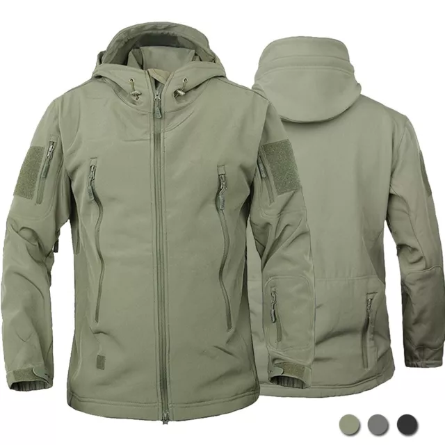 Military Men Shark Skin Soft Shell Tactical Waterproof Windbreaker Combat Jacket