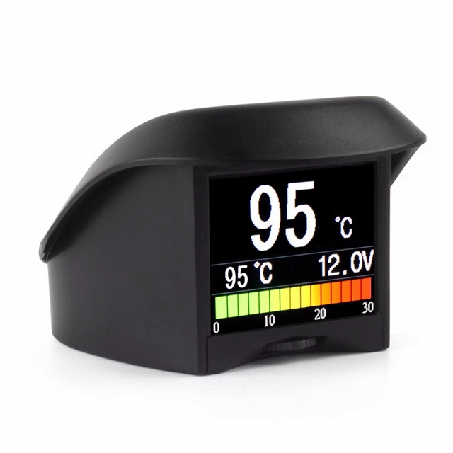 Car Trip Computer Gauge OBDII LCD Display Scanner Tool High Temperature Alarm