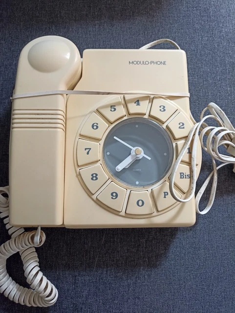 Téléphone Vintage Modulo-Phone Avec Horloge Intégrée - Occasion Fonctionnel