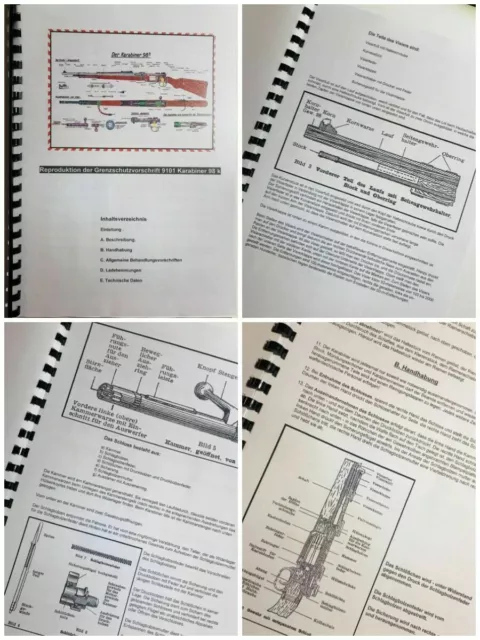 DIN A4 Bedienungsanleitung K98 Karabiner 98k in A4 Wehrmacht WW2 8x57 IS