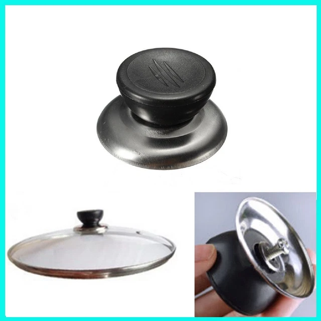3 Manopole Coperchio Pentola - Pomelli Anti-calore In Acciaio E Bachelite - Ricambio Universale Per Fori 5-12mm