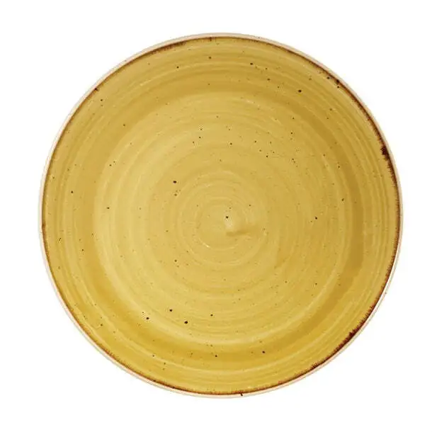 Churchill Stonecast Round Coupe Plate Mustard Seed Yellow 220mm (Pack of 12) PAS