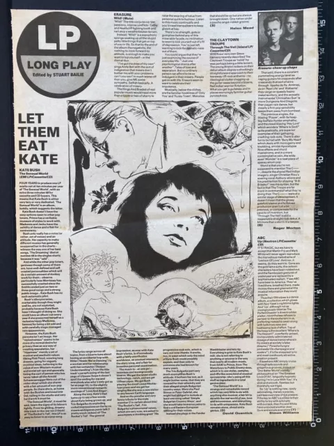 Kate Bush - The Sensual World - Nme Review  - 1989 15X11" Poster Advert L196