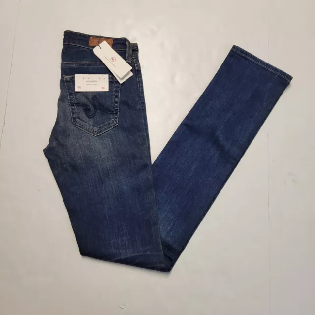 $255 AG Adriano Goldschmied Harper 25x34 Women's Blue Denim Jeans Straight Leg