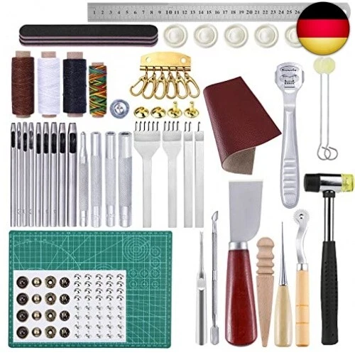 Leder Werkzeuge Set, 50Pcs Leder Nähen Set Leder Handwerk Werkzeug mit