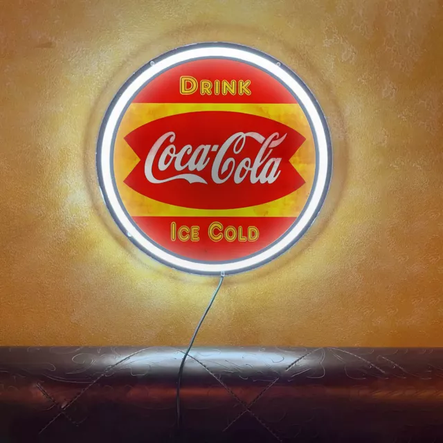 Coca Cola Soda Drink Bar Home Beer Pizza Poster Silicone LED Neon Sign 12x12 G1