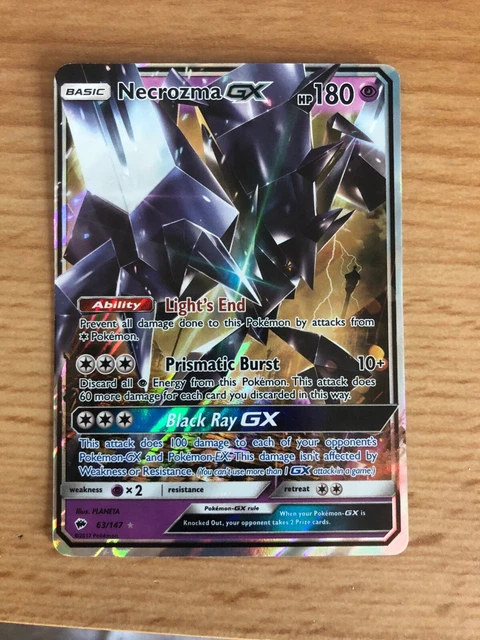 Pokemon Sm Burning Shadows Holo Rare Card - Necrozma Gx 63/147 - Mint / Nm
