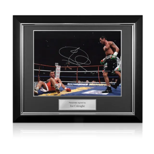 Joe Calzaghe Signed Boxing Photo:  Unification Fight. Deluxe Frame