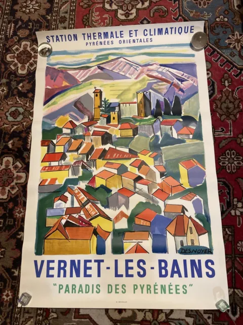 Vernet Les bains Affiche Poster  Originales Pyrénées Orientale Par Desnoyer TBE