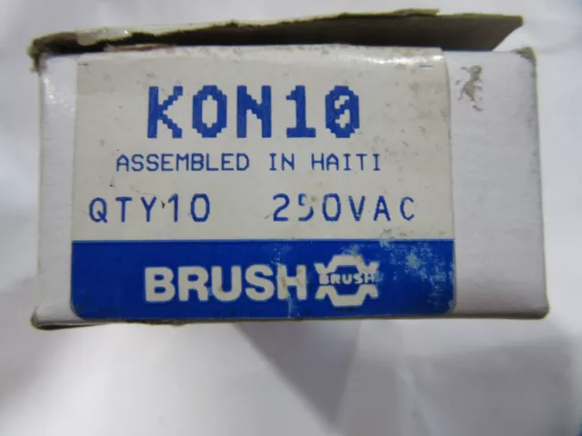 (10) Reliance Brush KON10 Fuses 10A 250V Bussmann NON10 NEW!!! in Box Free Ship