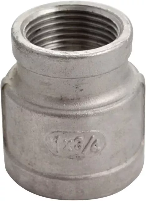 1" Female to 3/4" Female NPT Threaded Reducer Reducing Coupling Stainless Socket