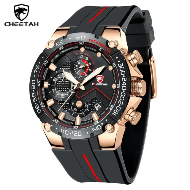Men Watch CHEETAH Fashion Luxury Business Wristwatch Silicone Waterproof wristwa