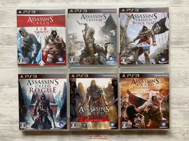 ASSASSINS CREED Bundle 1, 2, 3, Black Flag, Rogue, Revelations PlayStation  3 PS3