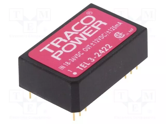 1 pcs x TRACO POWER - TEL 3-2422 - Converter: DC/DC, 3W, Uin: 18÷36V, Uout: 12VD