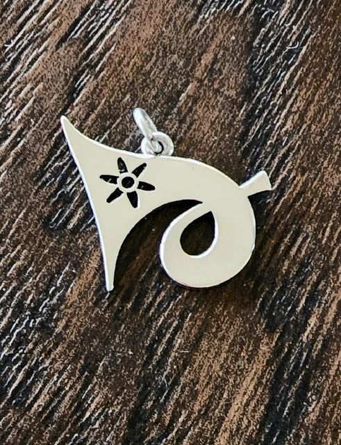 Retired James Avery Horn Pendant NEAT Piece! Sterling Silver 1" + JA Box